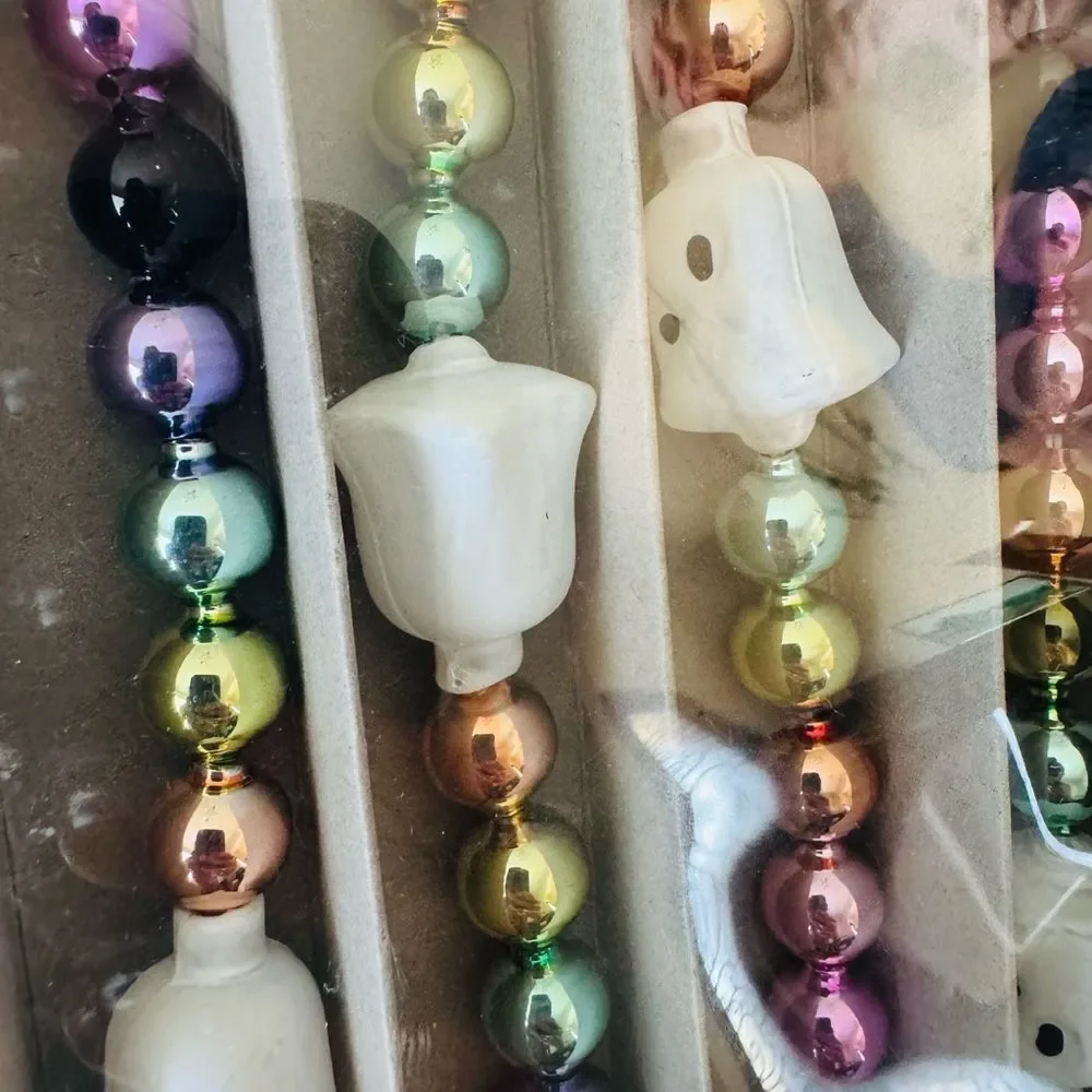 Christopher Radko Rainbow Ghost Halloween Fall Shiny Brite Vintage Garland